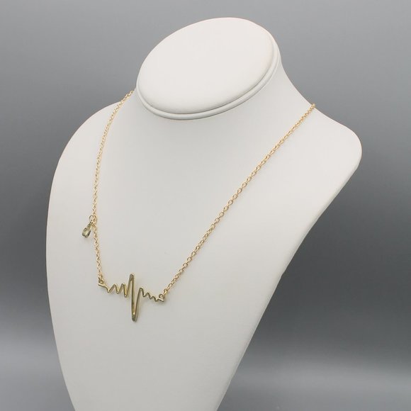 Love heart heartbeat necklace gold tone - Picture 6 of 6